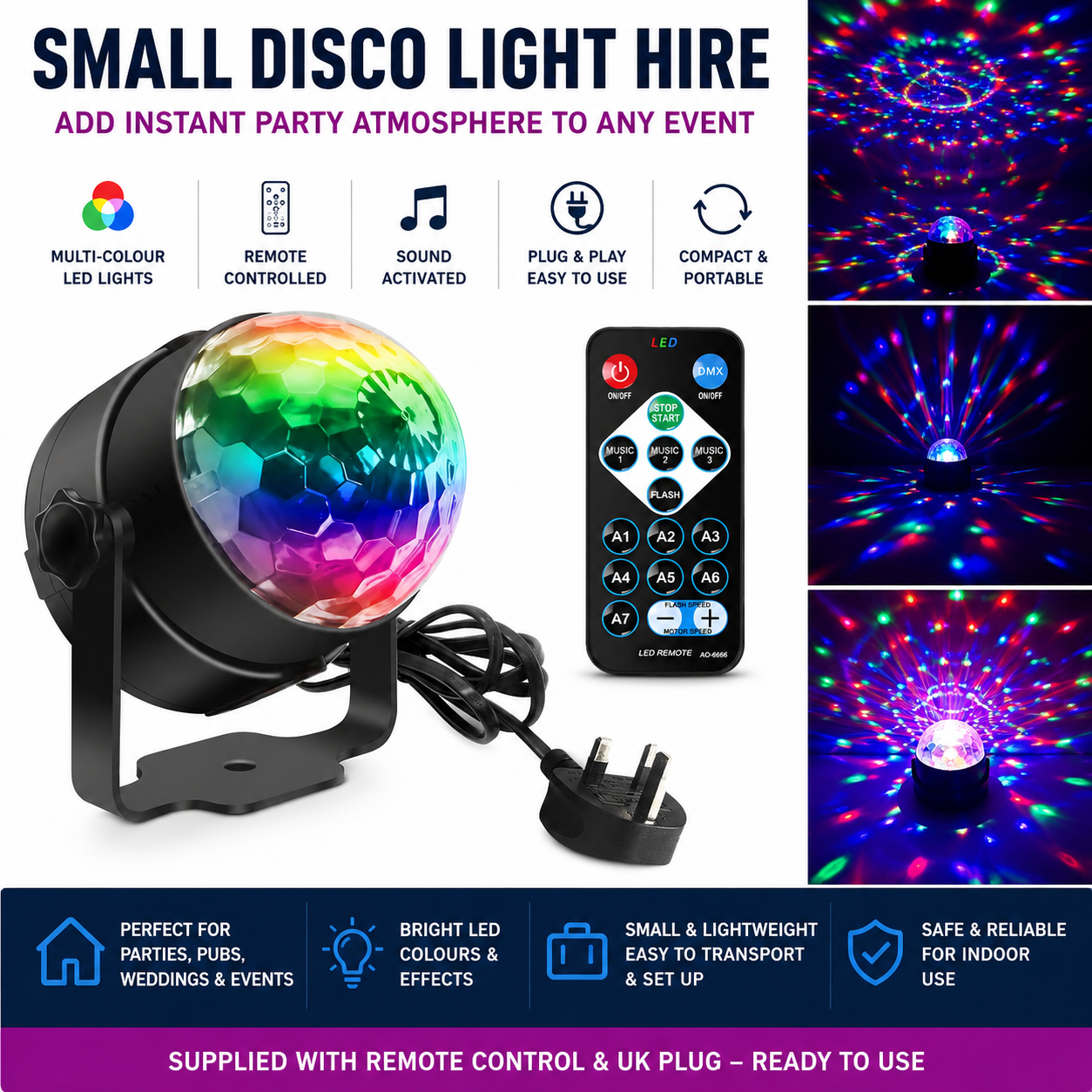 Small Disco Light Hire