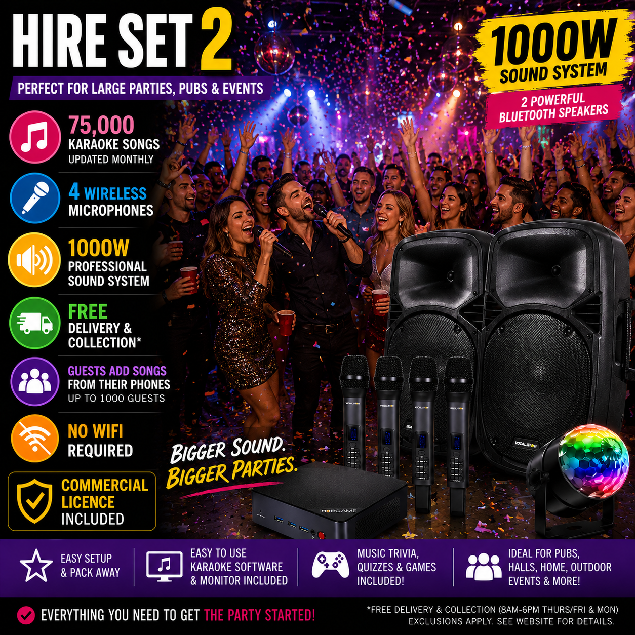 Professional Karaoke Party System - Hire Set 2