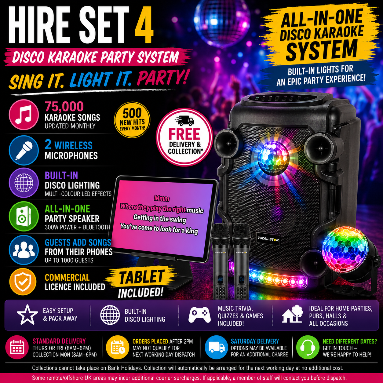 Disco Karaoke Party System - Hire Set 4