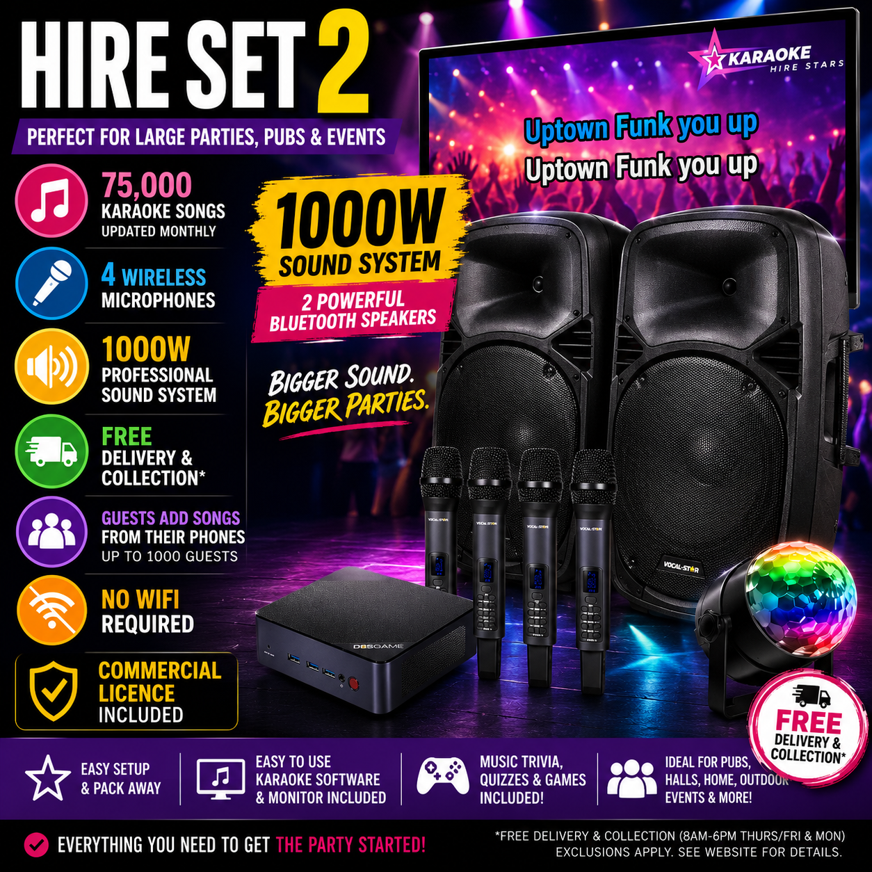 Professional Karaoke Party System - Hire Set 2