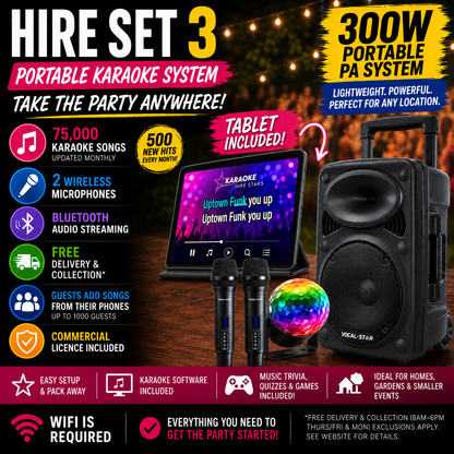 Portable Karaoke Party System - Hire Set 3