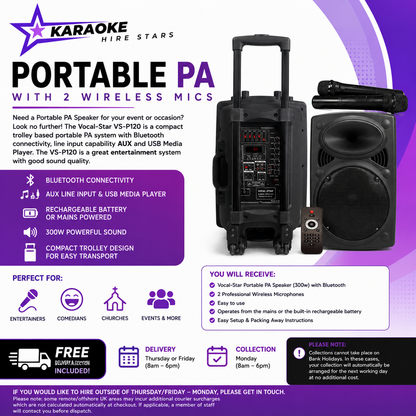 Portable PA Speaker Hire