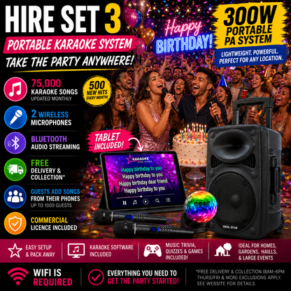 Portable Karaoke Party System - Hire Set 3