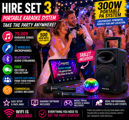 Portable Karaoke Party System - Hire Set 3