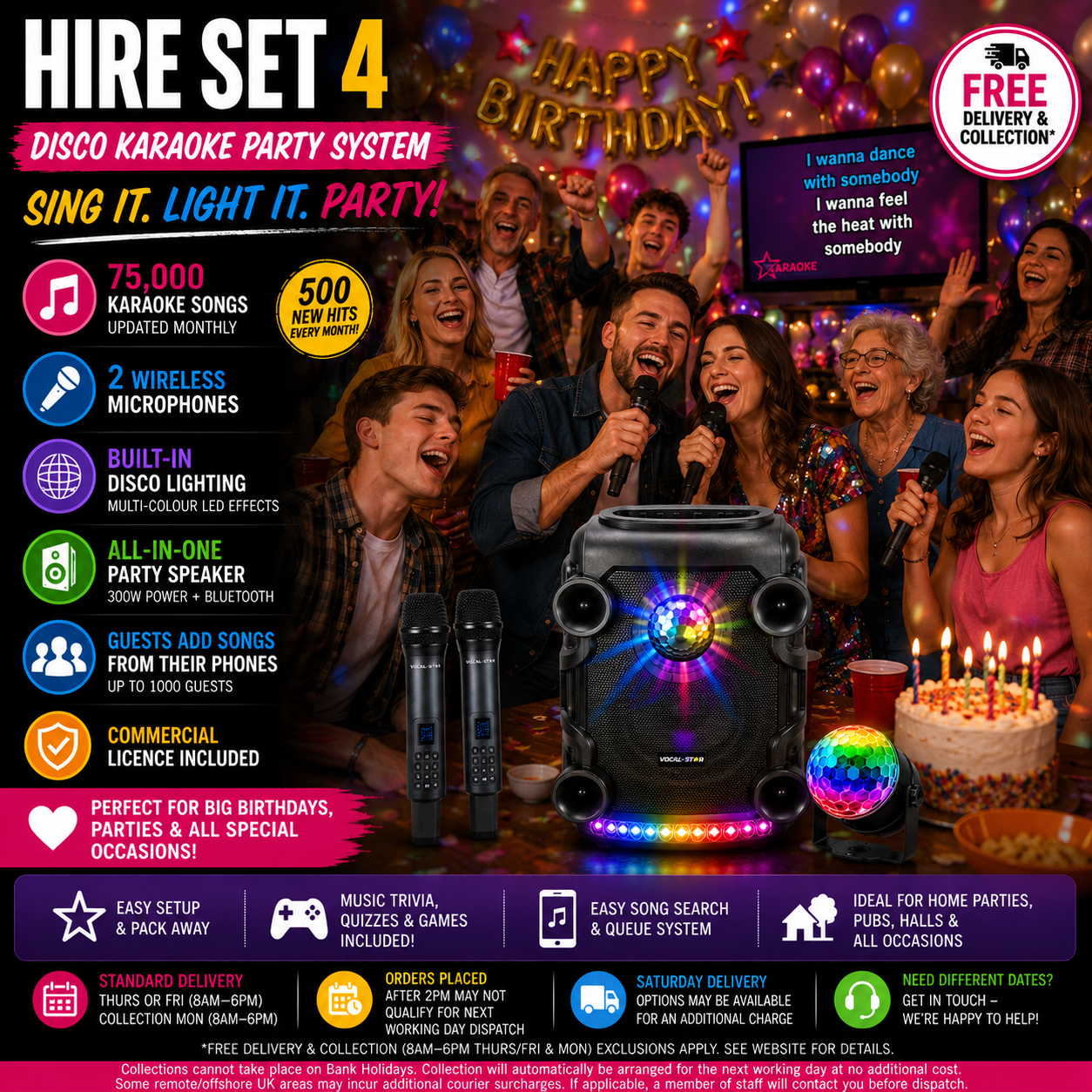 Disco Karaoke Party System - Hire Set 4