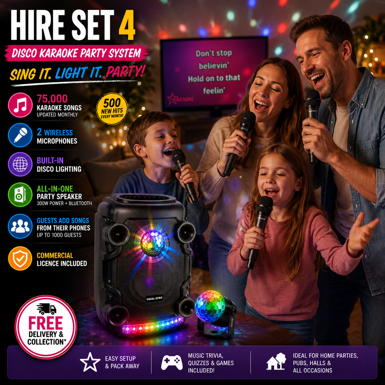 Disco Karaoke Party System - Hire Set 4
