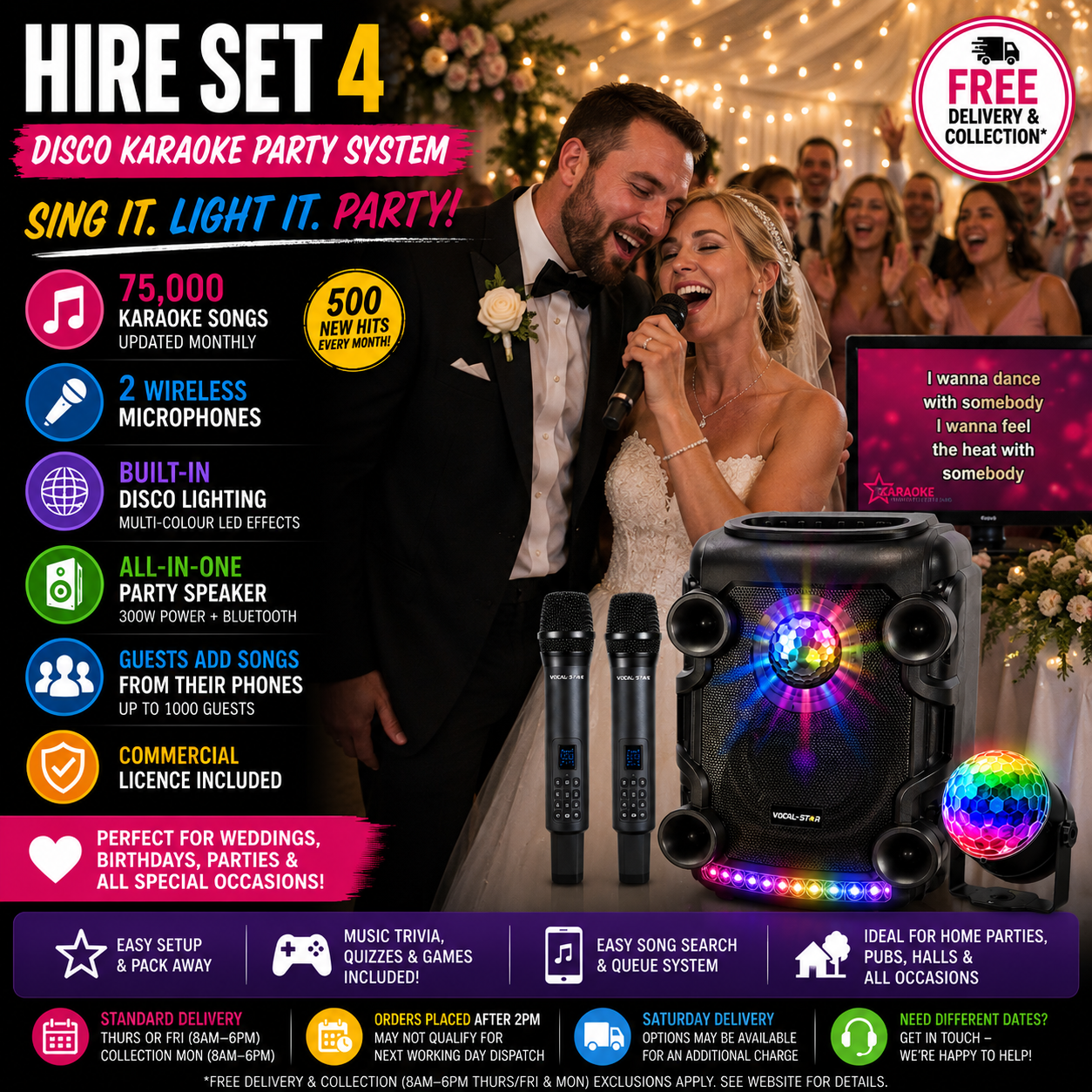 Disco Karaoke Party System - Hire Set 4