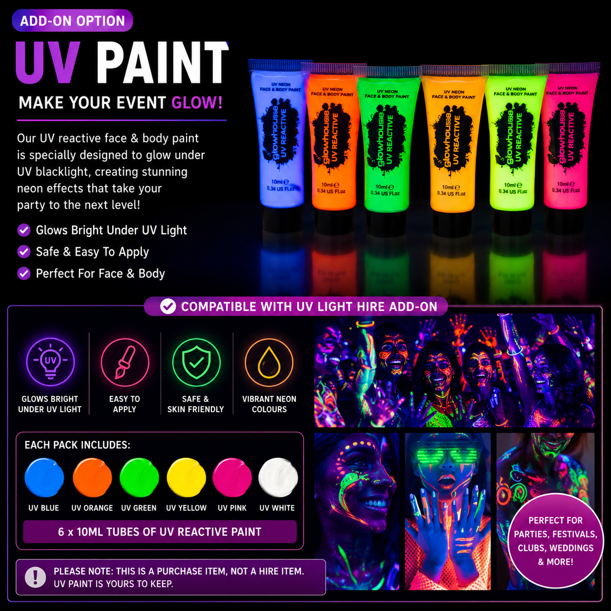 UV Neon Face and Body Paint